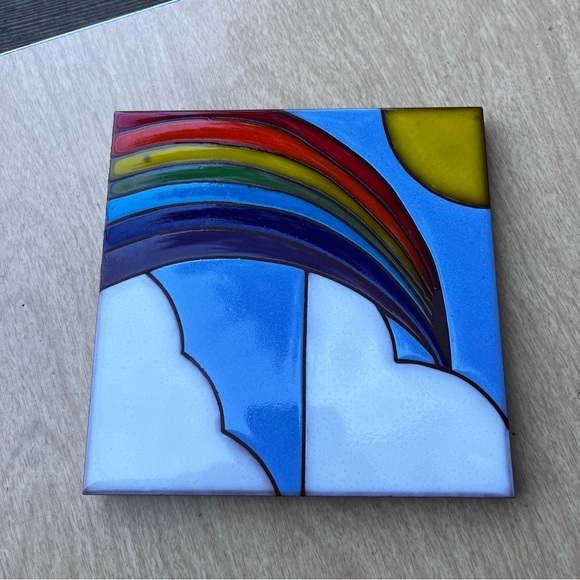 Arius Tiles Vintage 80’s Rainbow 6 X 6 Art Tile - Picture 1 of 9